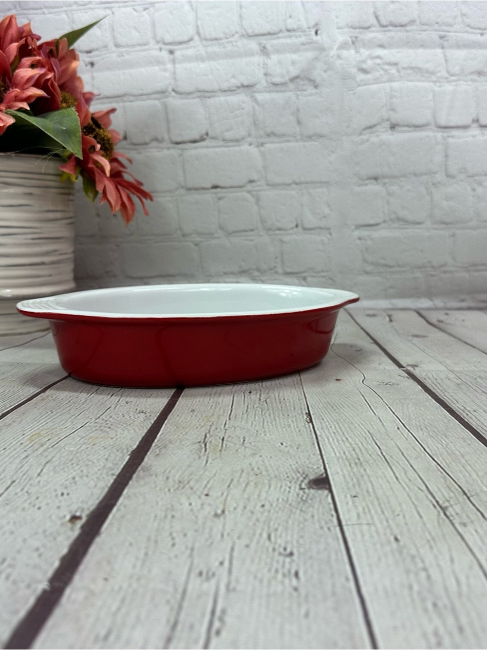 lodge Red White Oval gratin Baking Dish individual size meal prep bake casserole